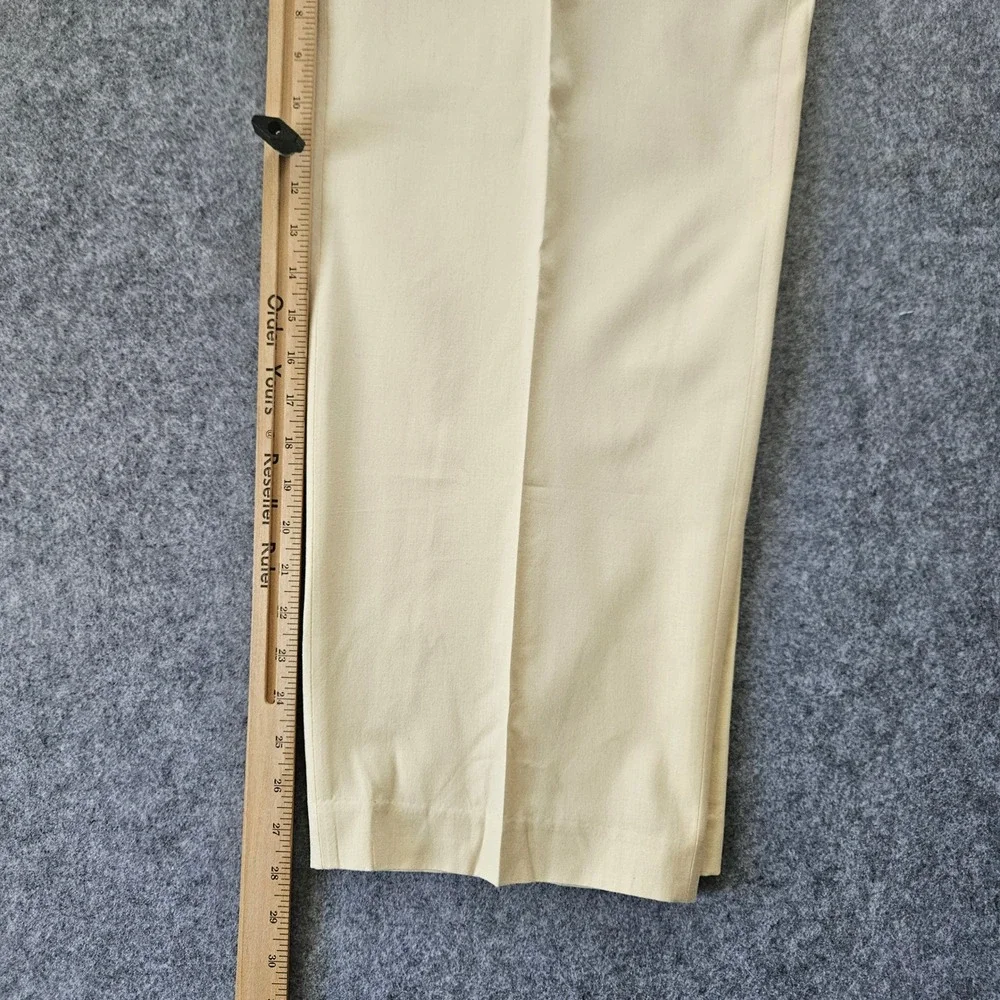 Irvine Park Mens 36S Cream Silk Cotton Blend Dress Pants Flat Front SCSLKV6 NWT